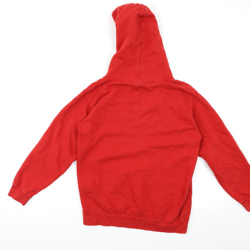 Preworn Girls Red   Pullover Hoodie Size 10-11 Years