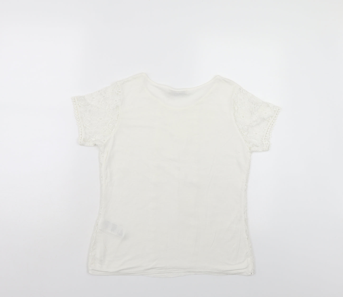 Oasis Womens White Floral  Basic Blouse Size S
