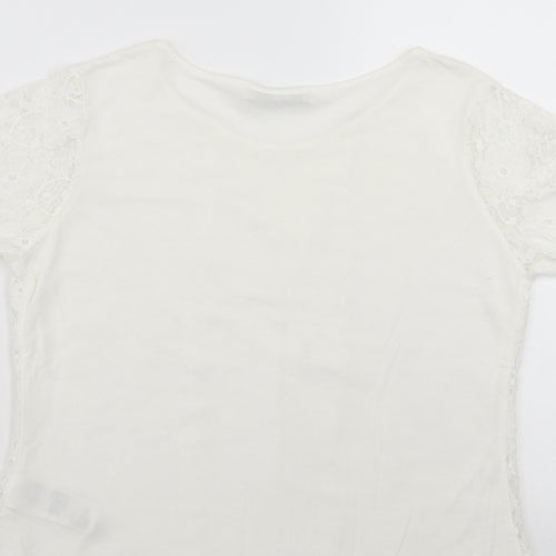 Oasis Womens White Floral  Basic Blouse Size S