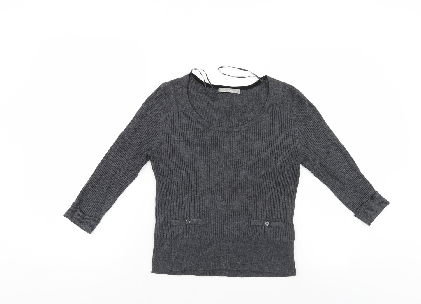 M&S Womens Grey   Pullover Jumper Size 10