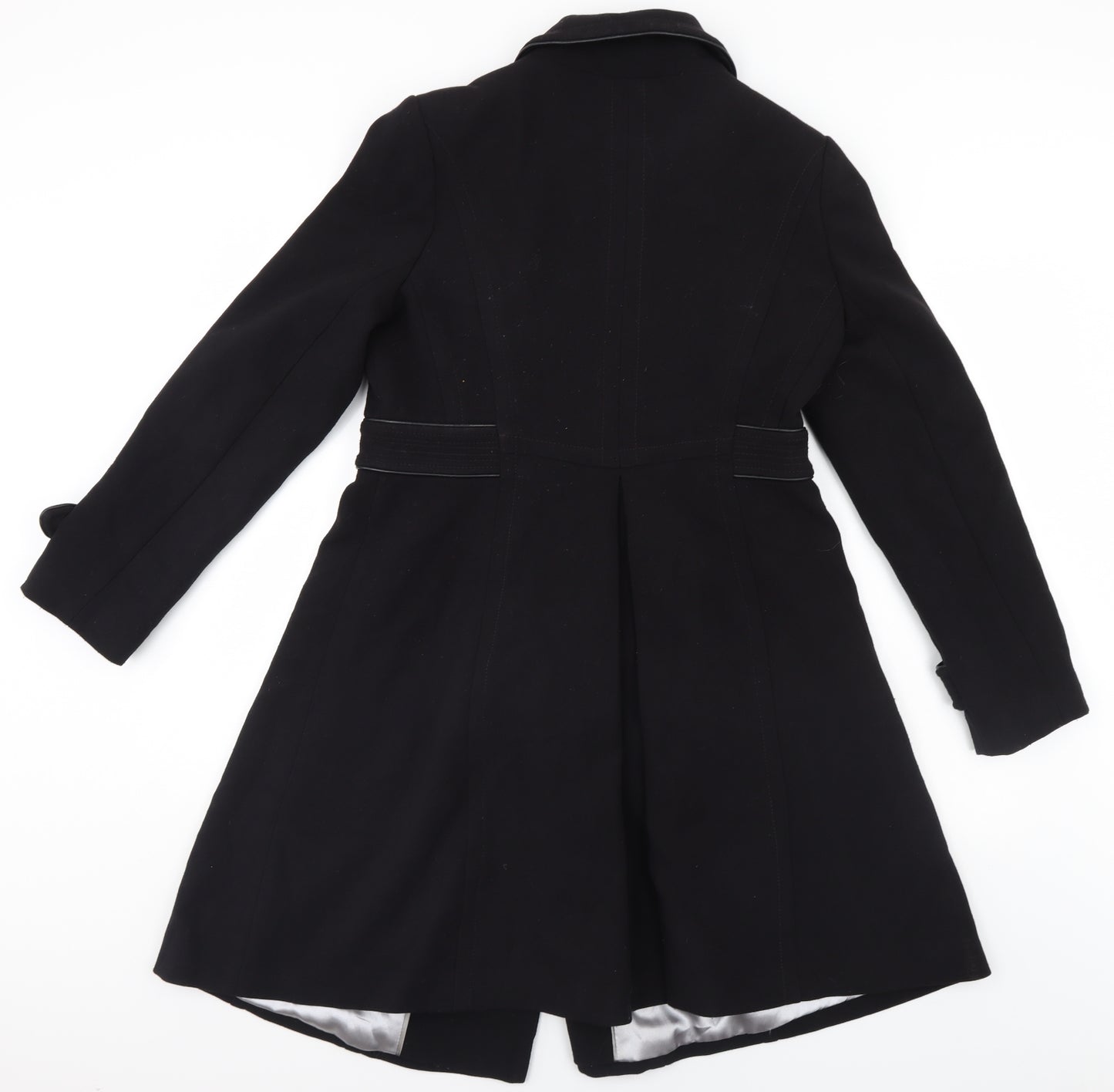 Wallis Womens Black   Motorcycle Jacket Coat Size 14