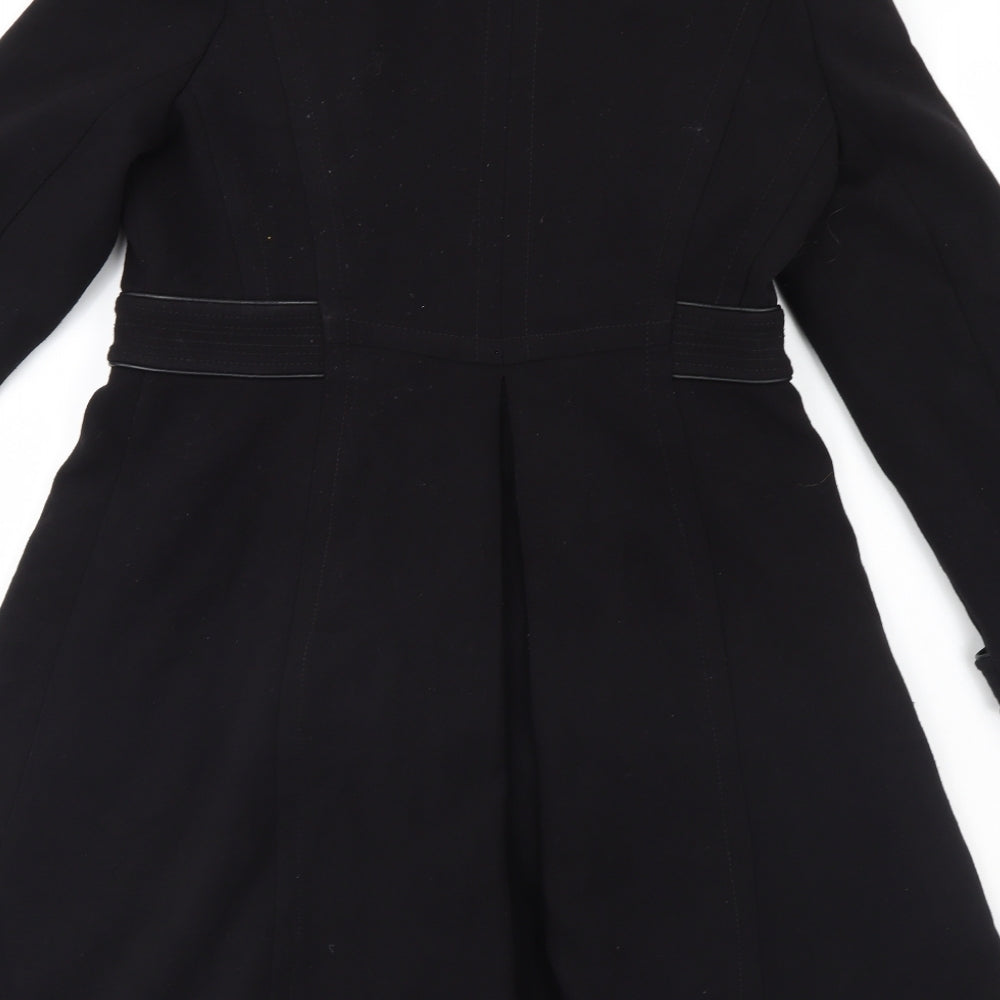 Wallis Womens Black   Motorcycle Jacket Coat Size 14