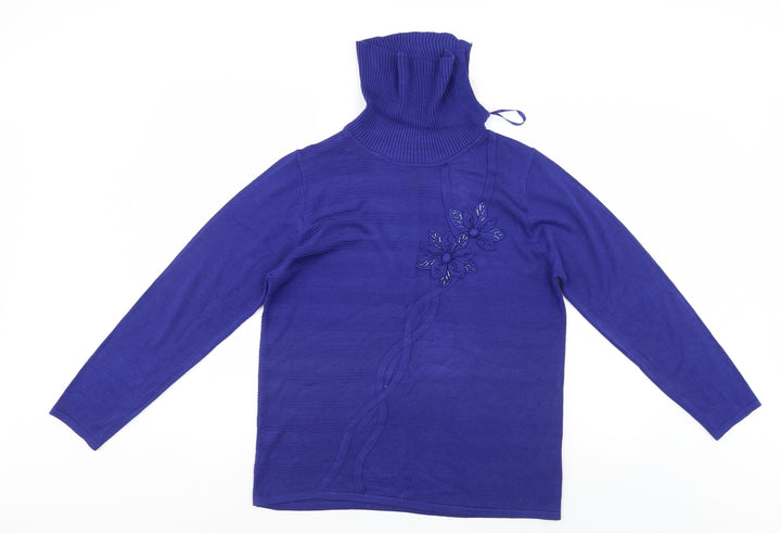 Eternal Womens Blue Pullover Jumper Size M