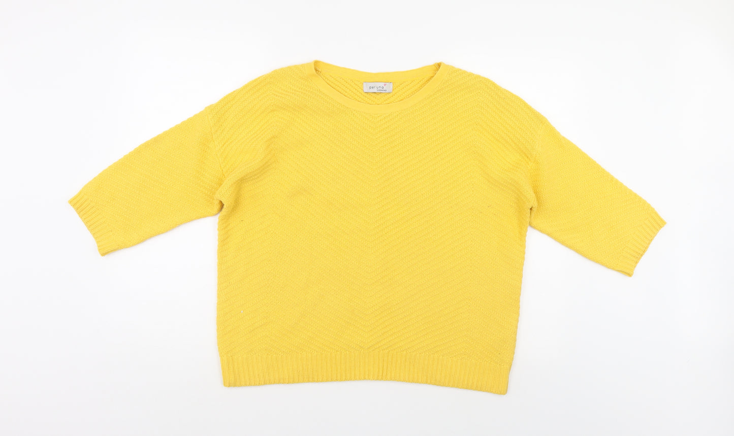 Per Una Womens Yellow   Pullover Jumper Size 16