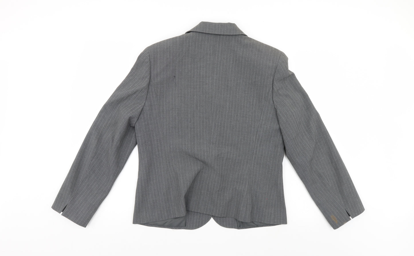 Gelco Womens Grey Striped  Jacket Suit Jacket Size 14
