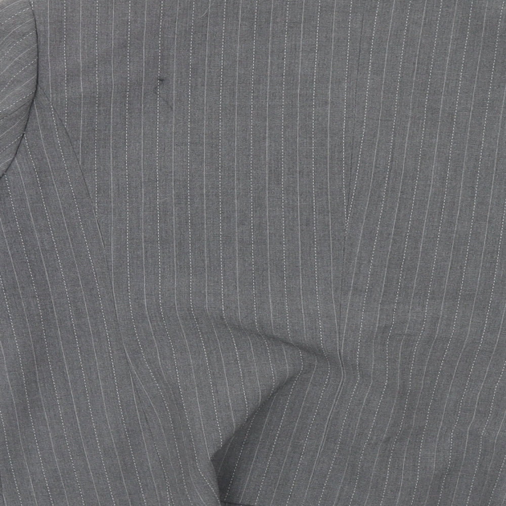 Gelco Womens Grey Striped  Jacket Suit Jacket Size 14