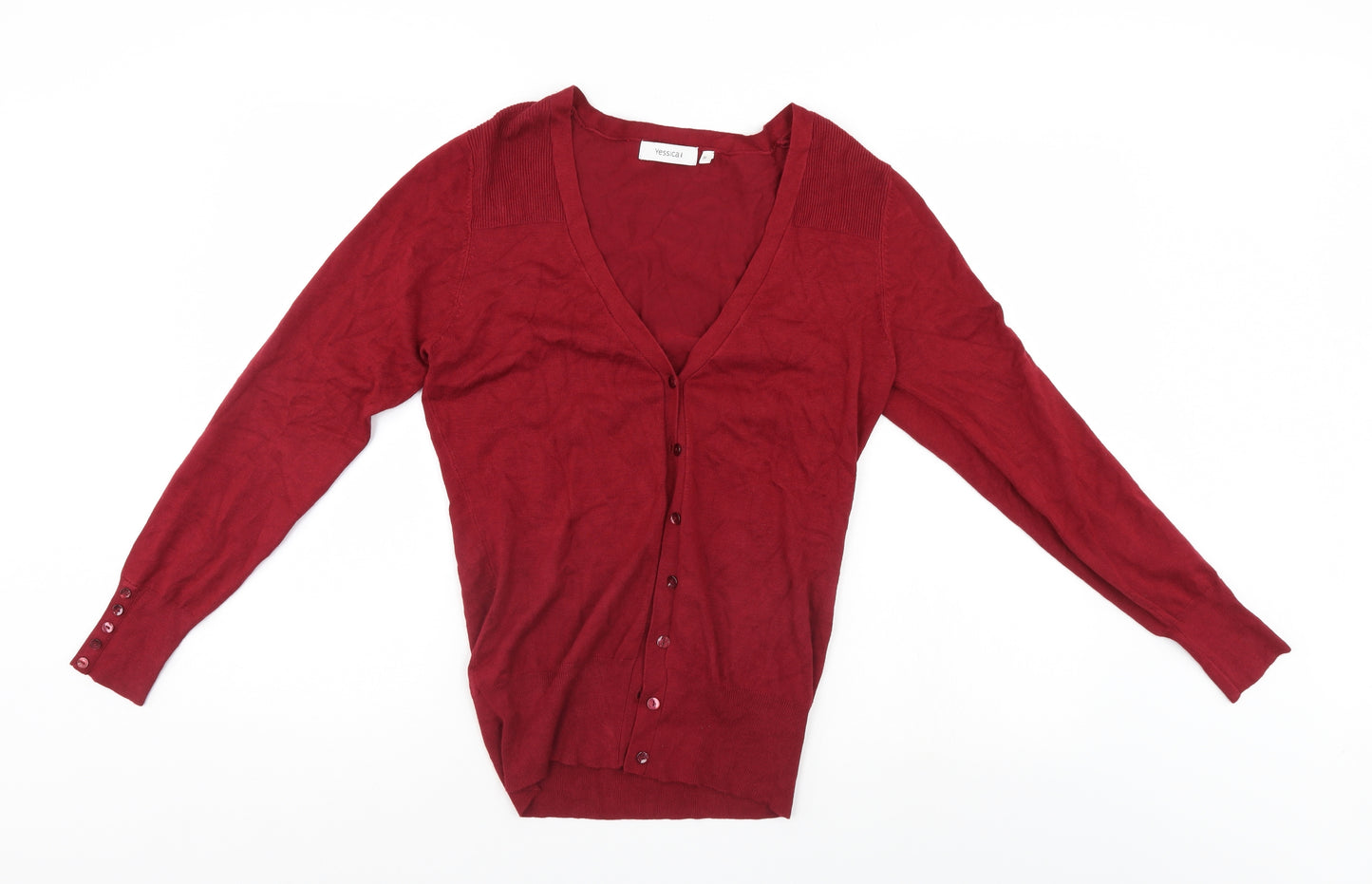 Yessica Womens Red   Cardigan Jumper Size M
