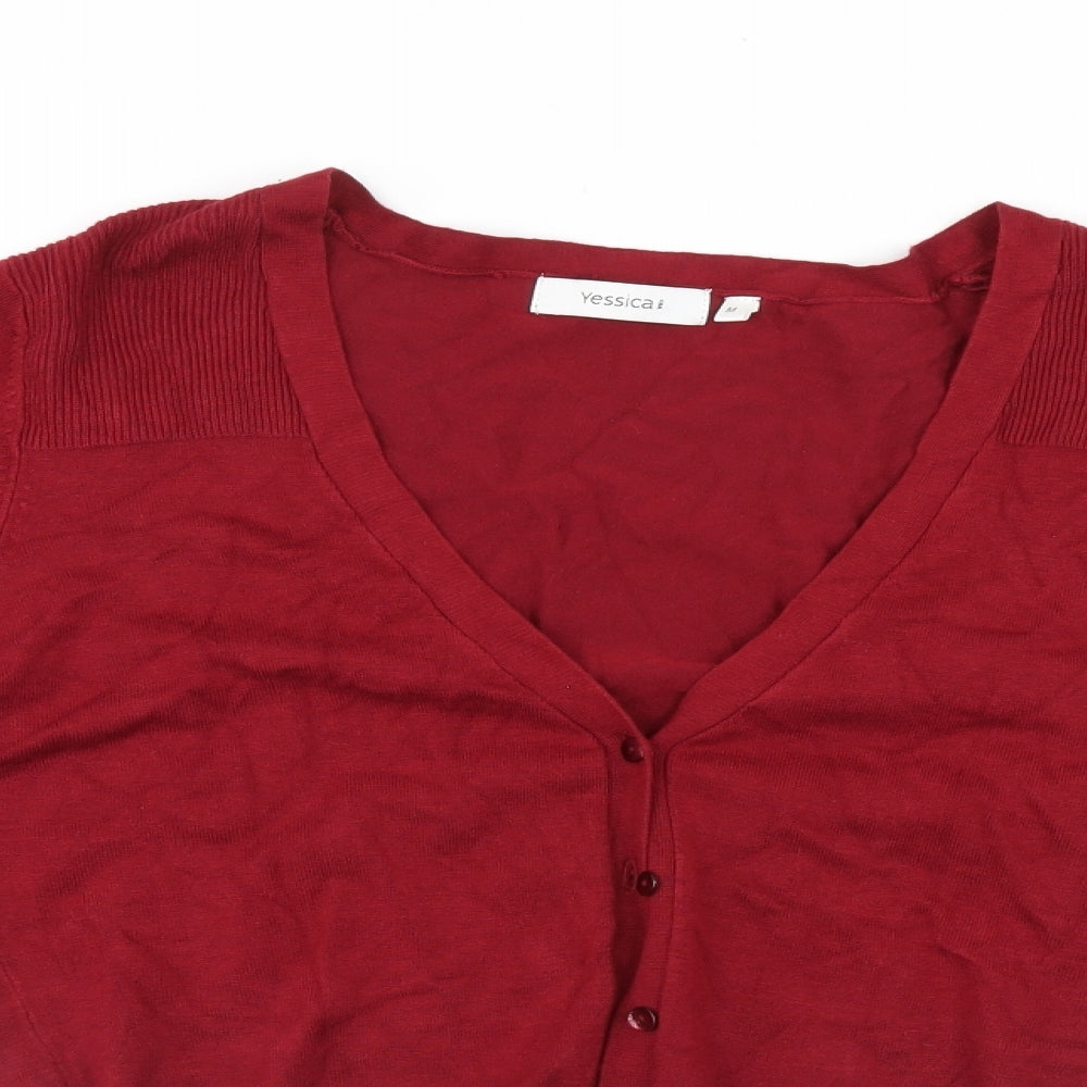 Yessica Womens Red   Cardigan Jumper Size M
