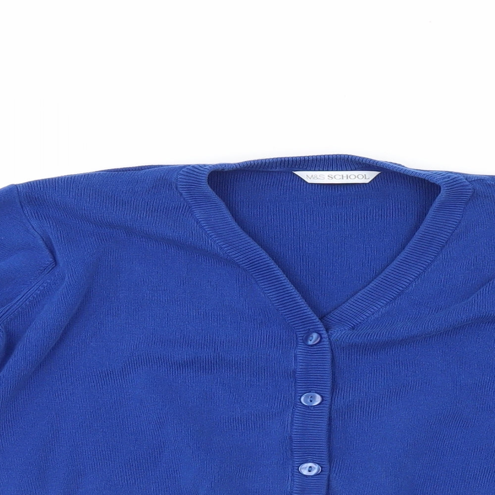 M&S Girls Blue   Cardigan Jumper Size 11-12 Years