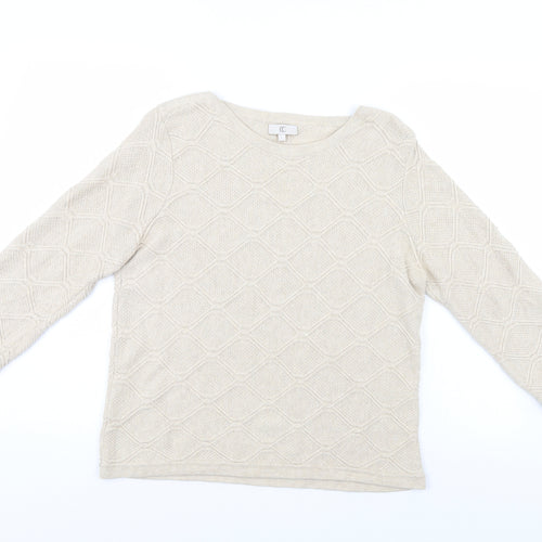 CC Womens Ivory Argyle/Diamond  Pullover Jumper Size L