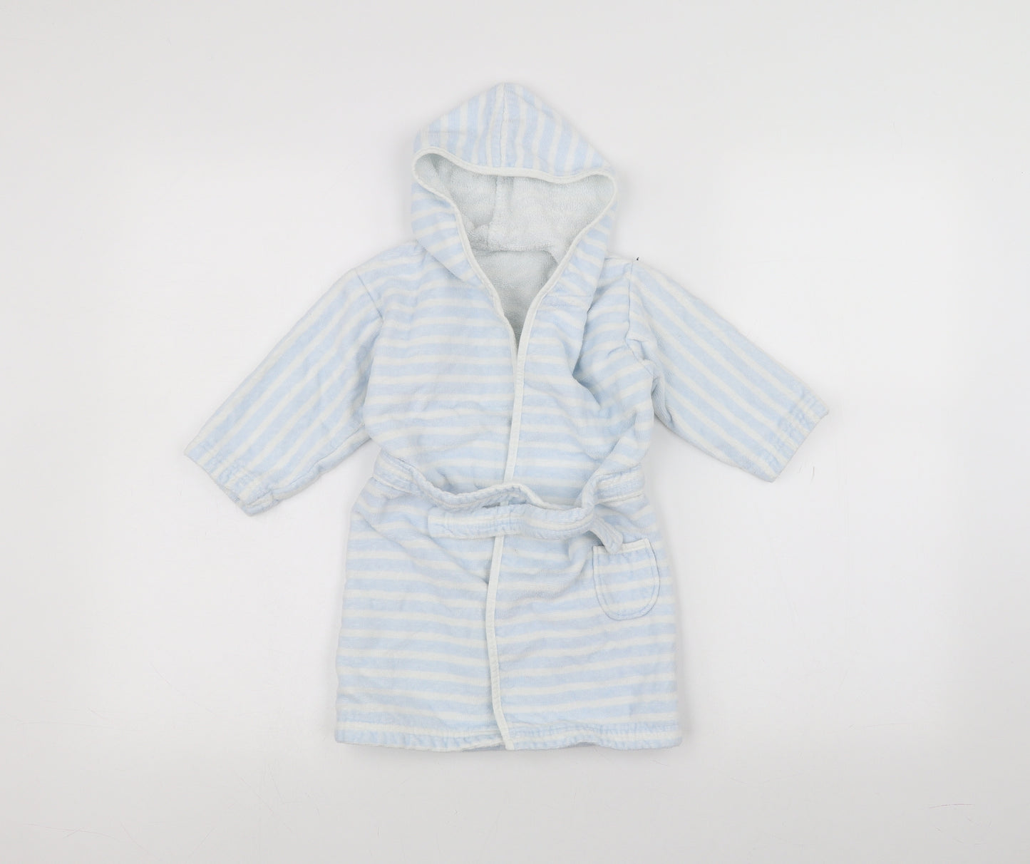 Mothercare Baby Blue Striped  Babydoll Robe Size 9-12 Months