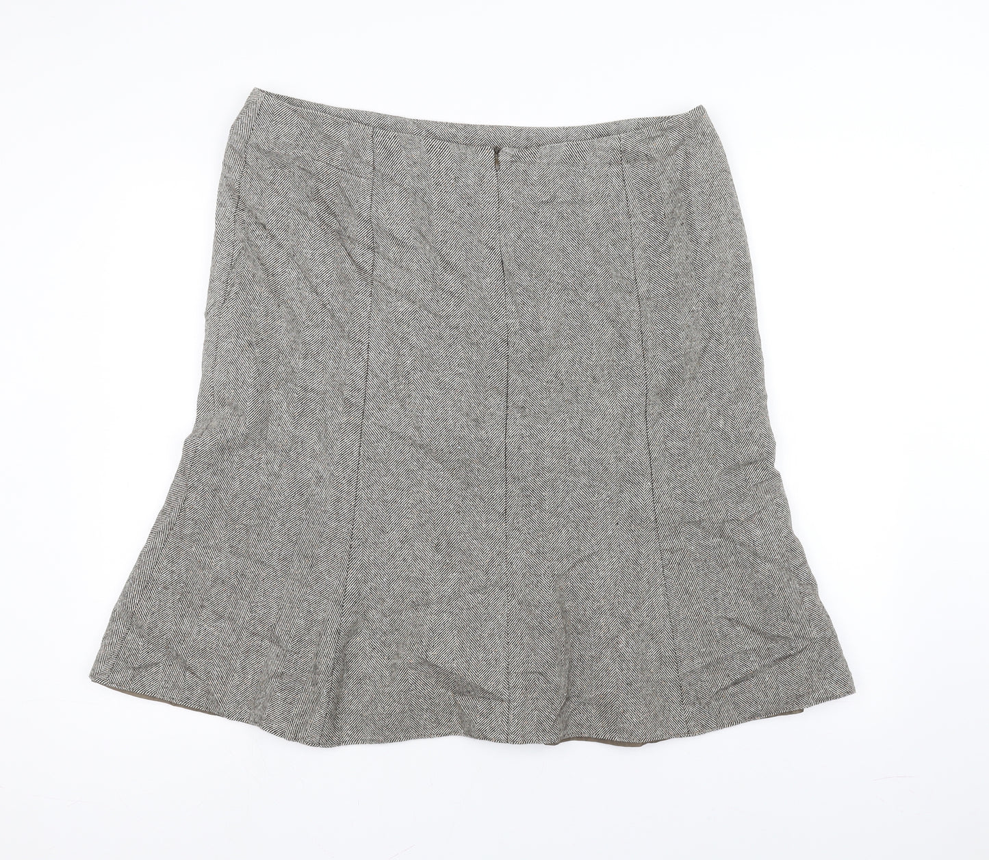 AMARANTO Womens White Striped  A-Line Skirt Size 18