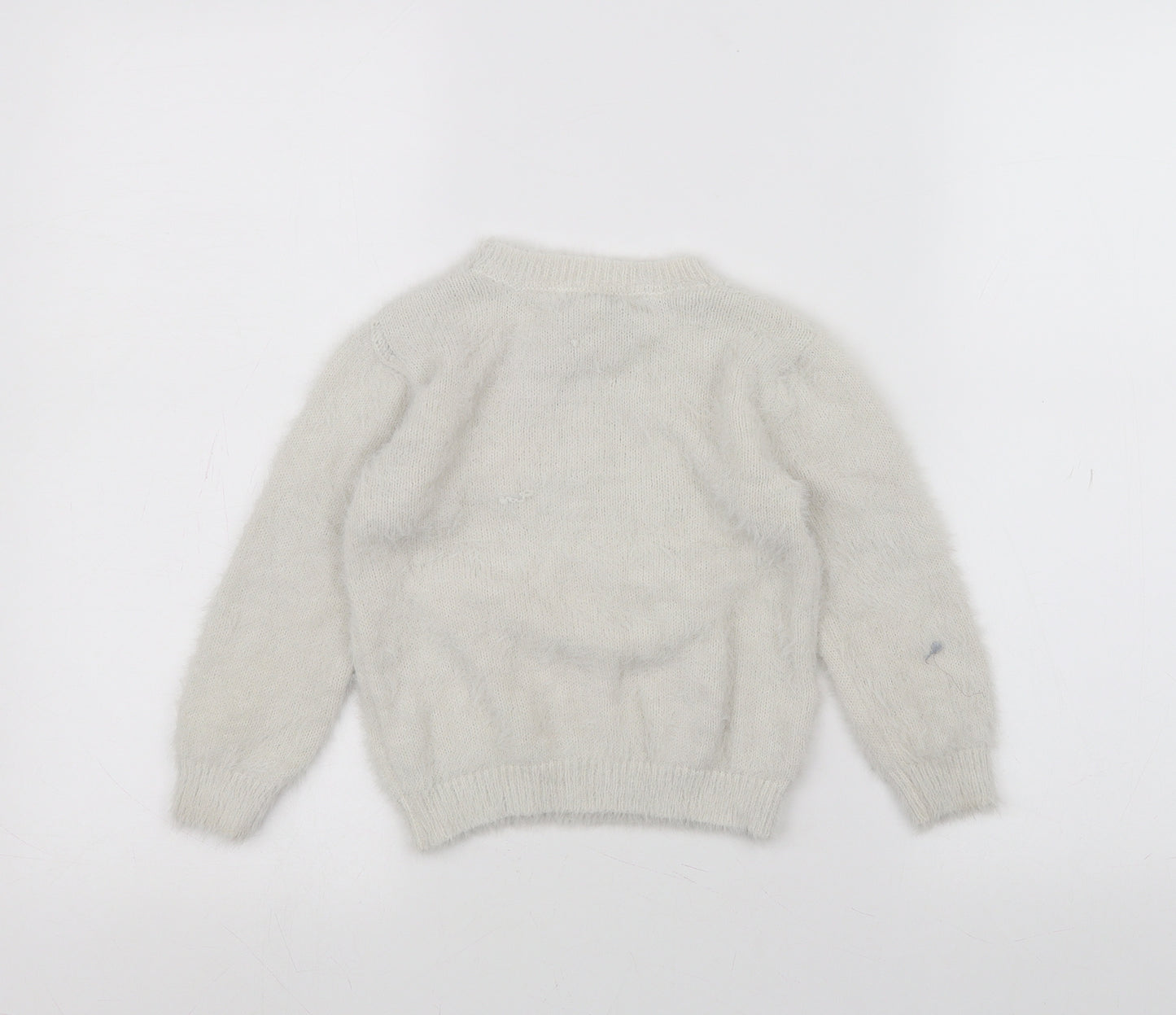 Primark Girls White   Pullover Jumper Size 3-4 Years  - Rainbow