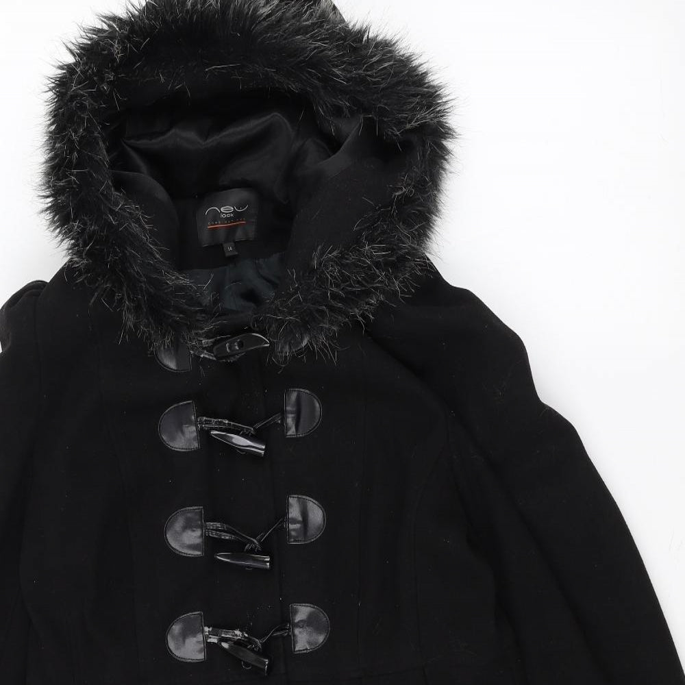 New Look Womens Black   Parka Coat Size 14