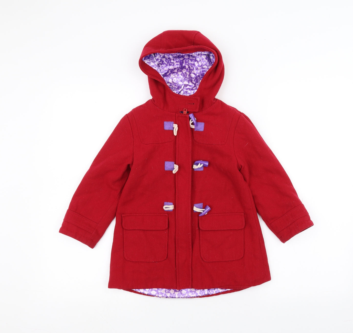 Marks and Spencer Girls Red   Overcoat Coat Size 3-4 Years