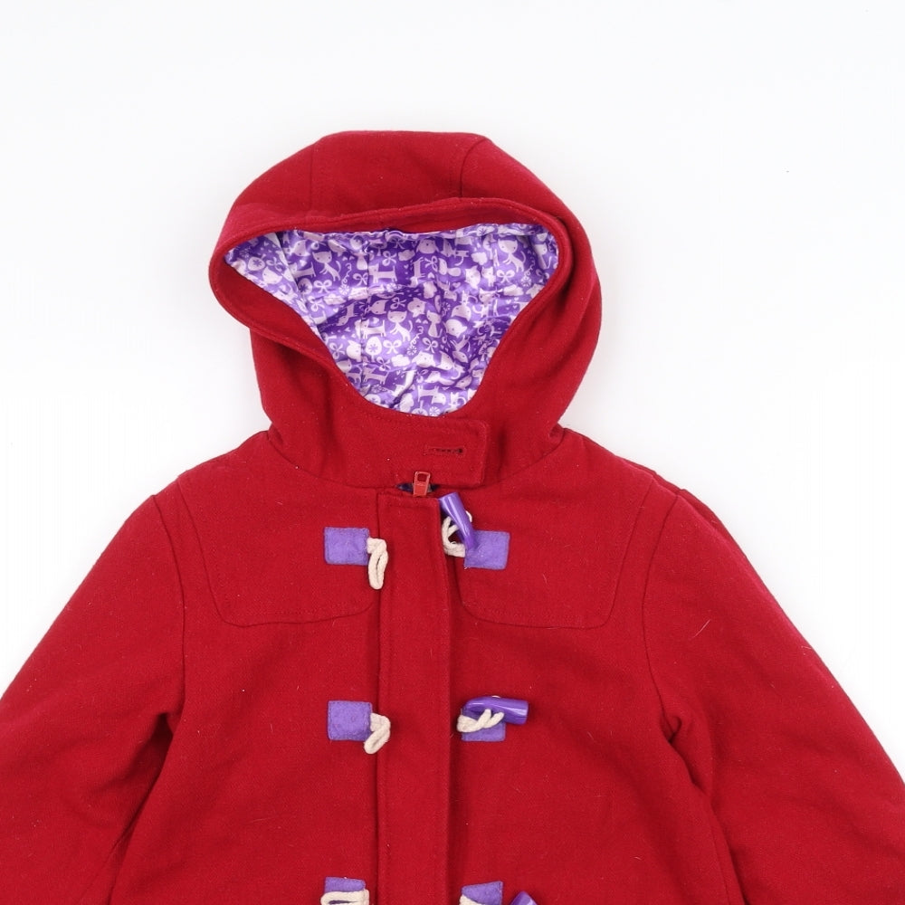 Marks and Spencer Girls Red   Overcoat Coat Size 3-4 Years