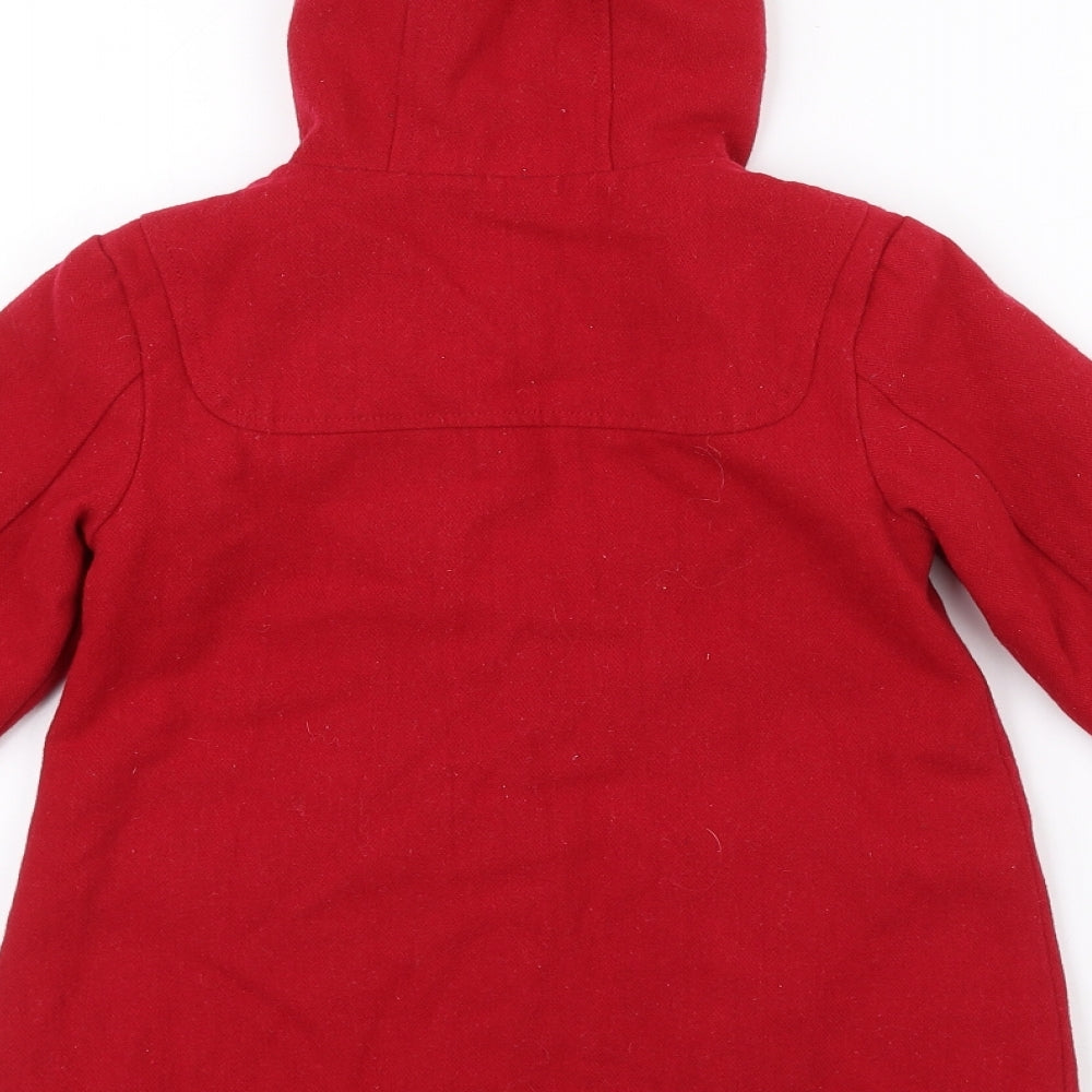 Marks and Spencer Girls Red   Overcoat Coat Size 3-4 Years