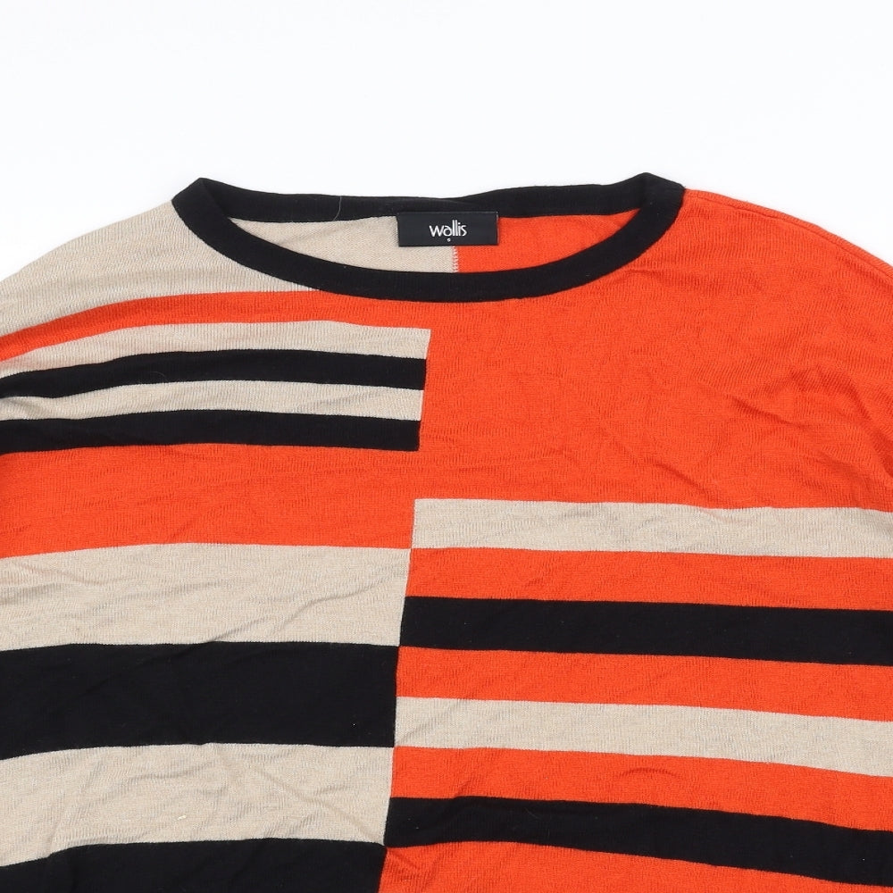 Wallis Womens Brown Striped  Basic T-Shirt Size S
