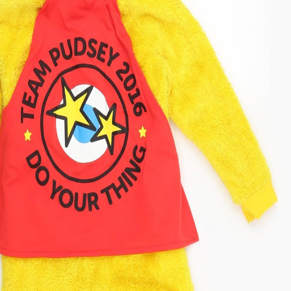 George Boys Yellow Plaid   One Piece Size 4-5 Years  - Pudsey Bear