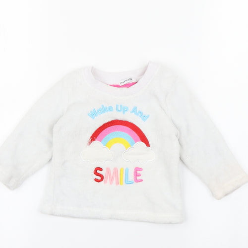 Crafted Baby White   Pullover T-Shirt Size 18-24 Months  - rainbow