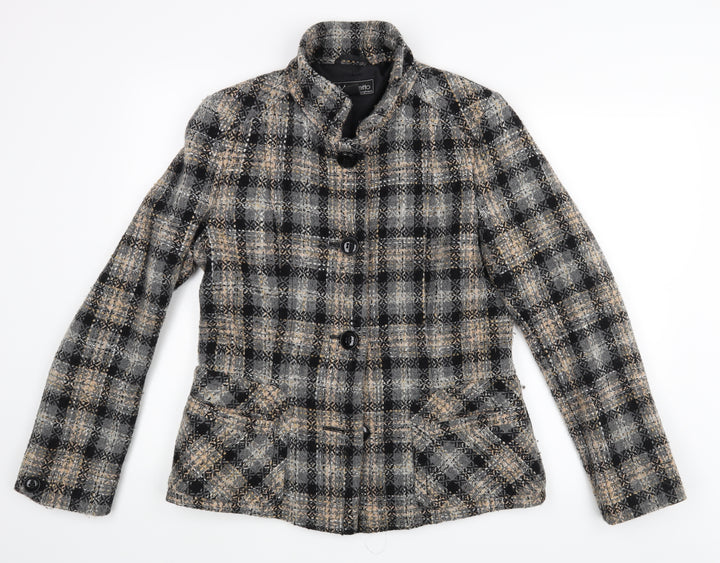 Manuetto Womens Black Check Jacket Size 12