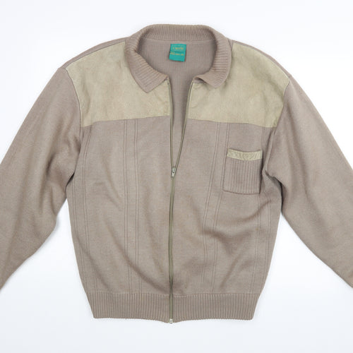 Canada Mens Beige   Full Zip Jumper