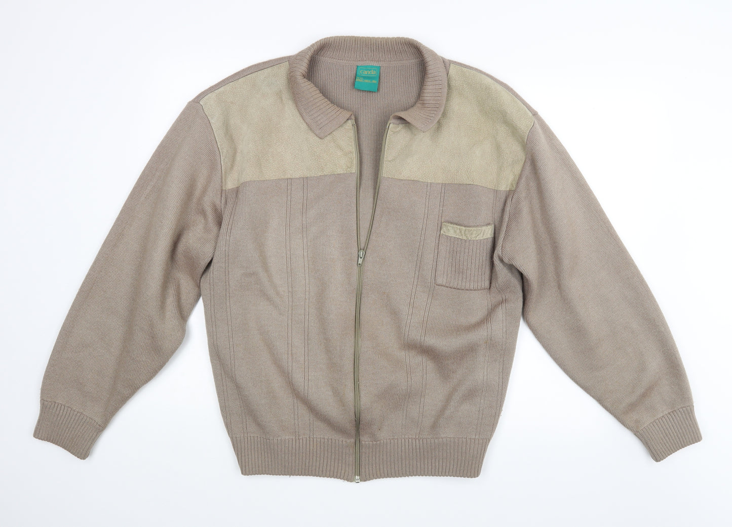 Canada Mens Beige   Full Zip Jumper
