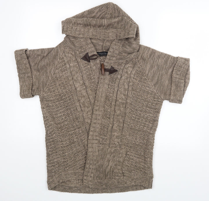 Dorothy Perkins Womens Brown   Wrap Jumper Size M