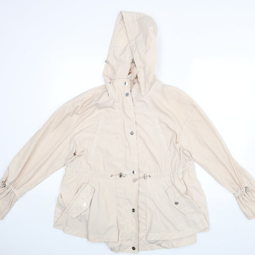 Paspasya Womens Beige  Rayon Jacket Coat Size 12