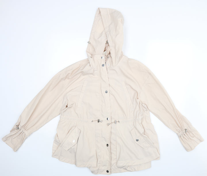 Paspasya Womens Beige  Rayon Jacket Coat Size 12