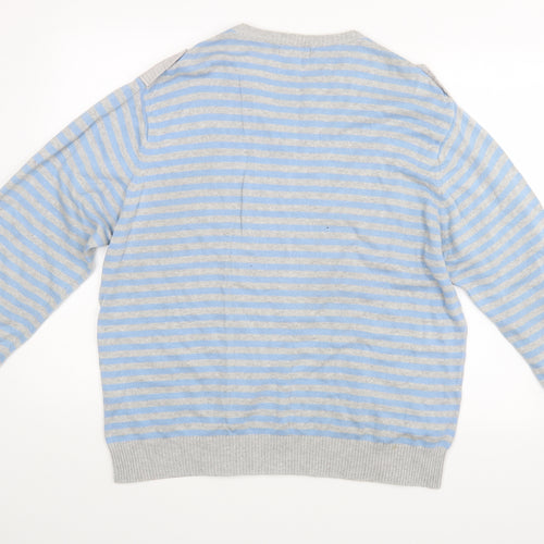 New Look Mens Blue Striped  Pullover Jumper Size XL