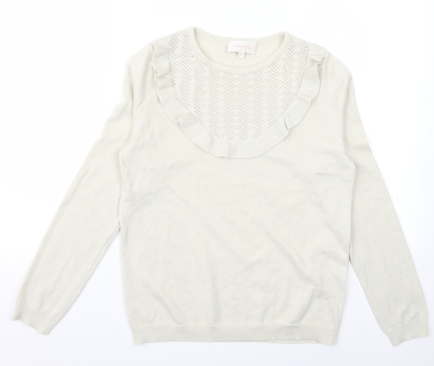 grace and mila Womens White   Pullover Jumper Size S