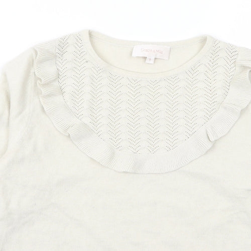grace and mila Womens White   Pullover Jumper Size S