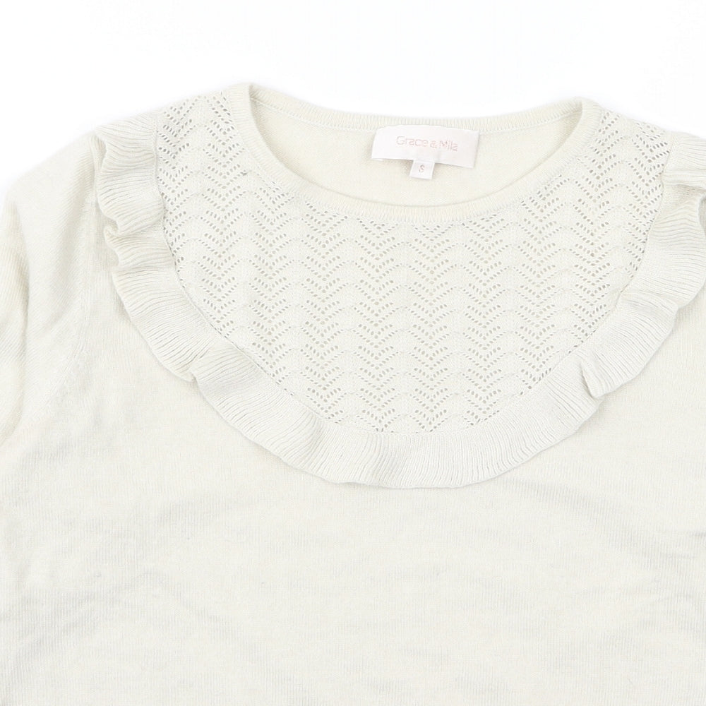 grace and mila Womens White   Pullover Jumper Size S