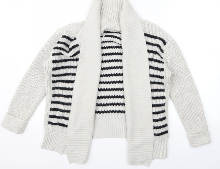 Monsoon Womens Beige Striped Cardigan Jumper Size S