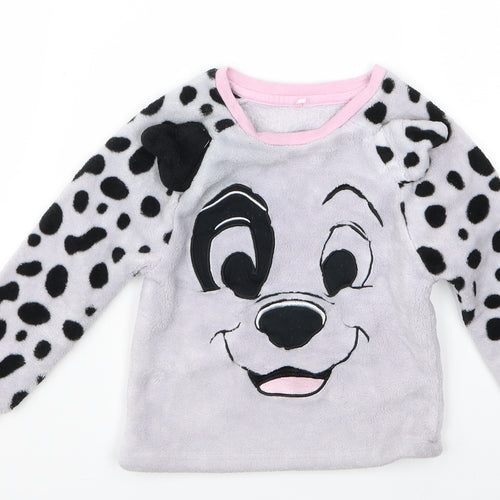 George Girls Grey Animal Print  Pullover Jumper Size 4 Years  - dog
