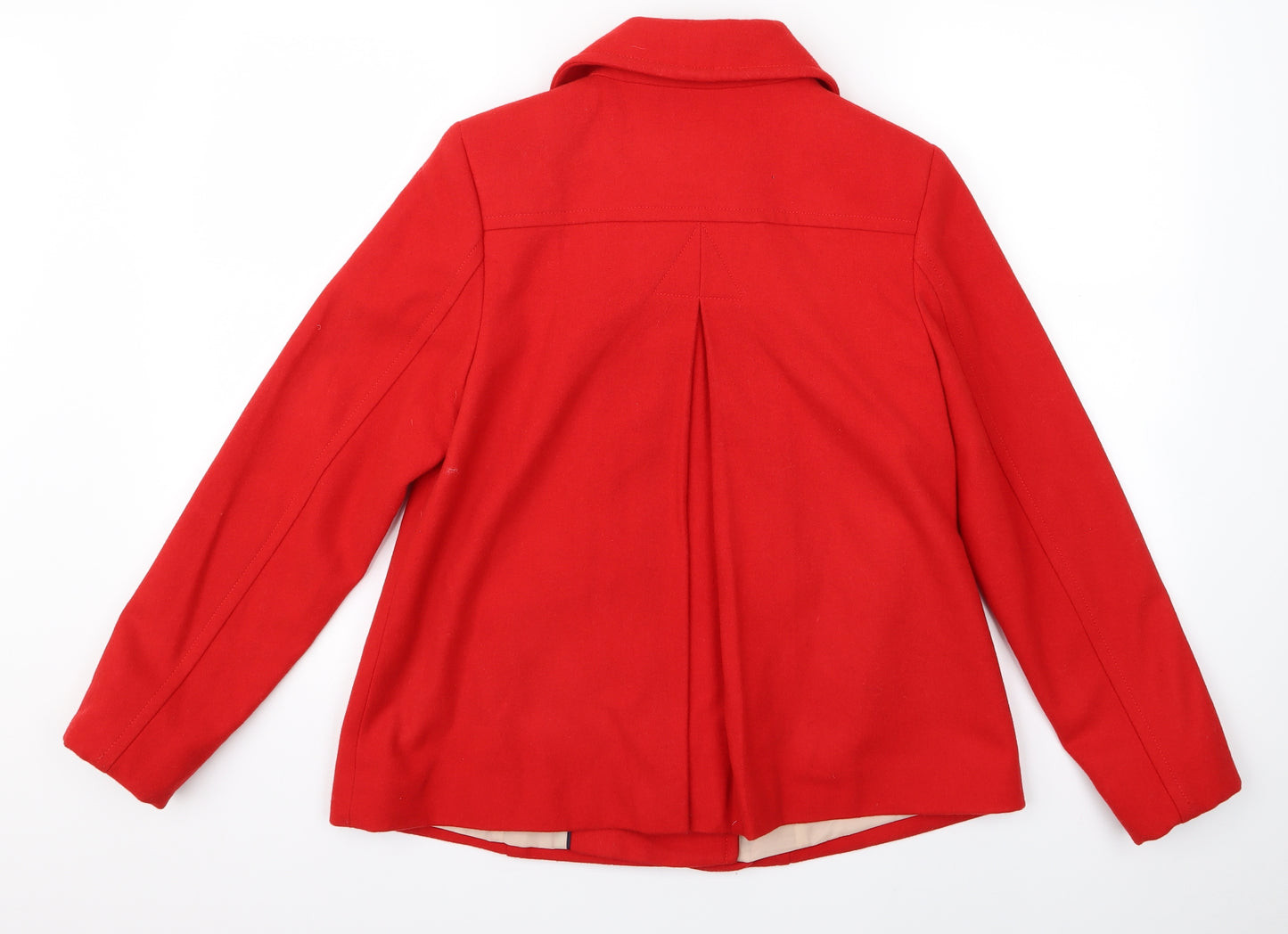 H&M Womens Red   Overcoat Jacket Size 6