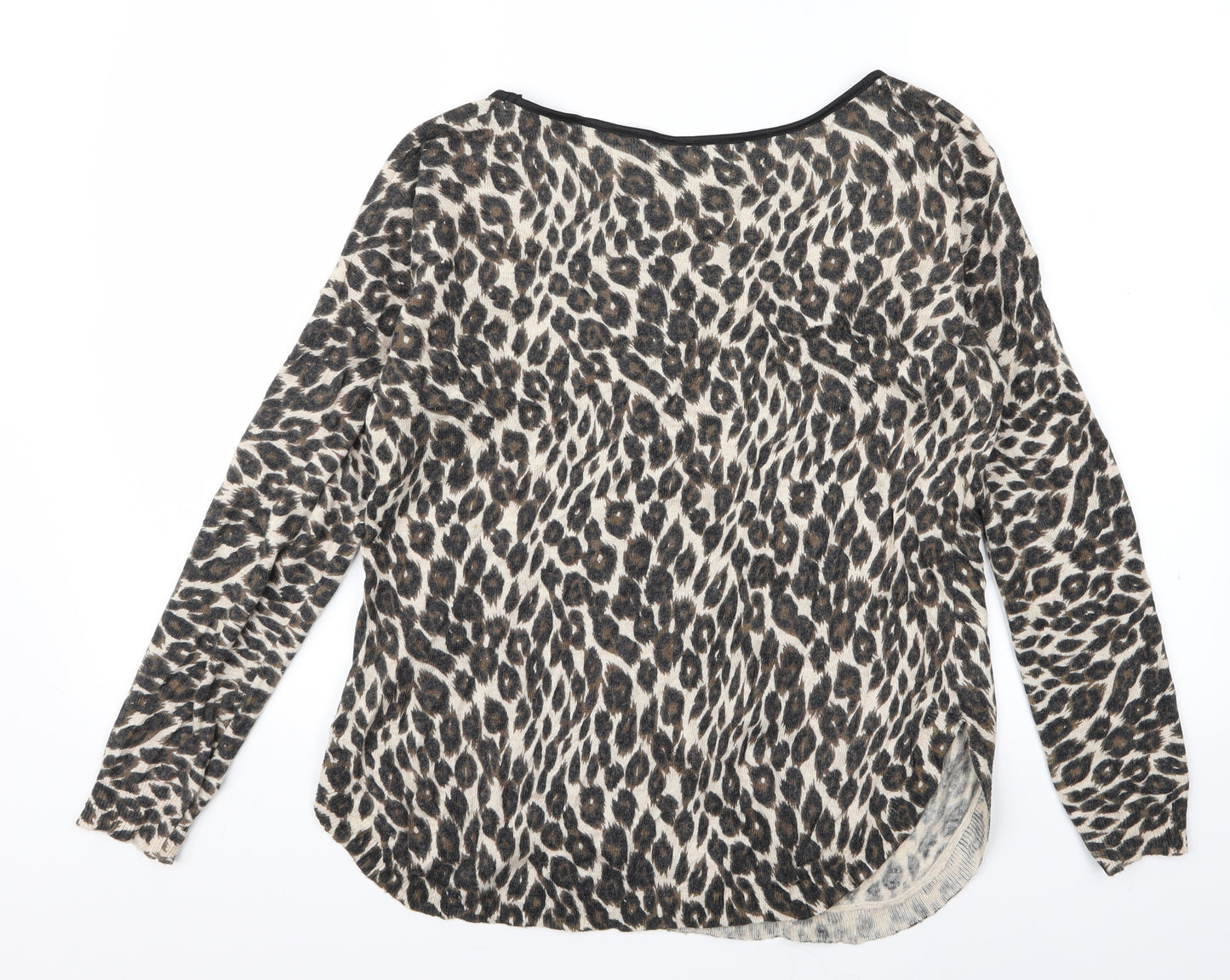 Preworn Womens Black Animal Print  Pullover Jumper Size S