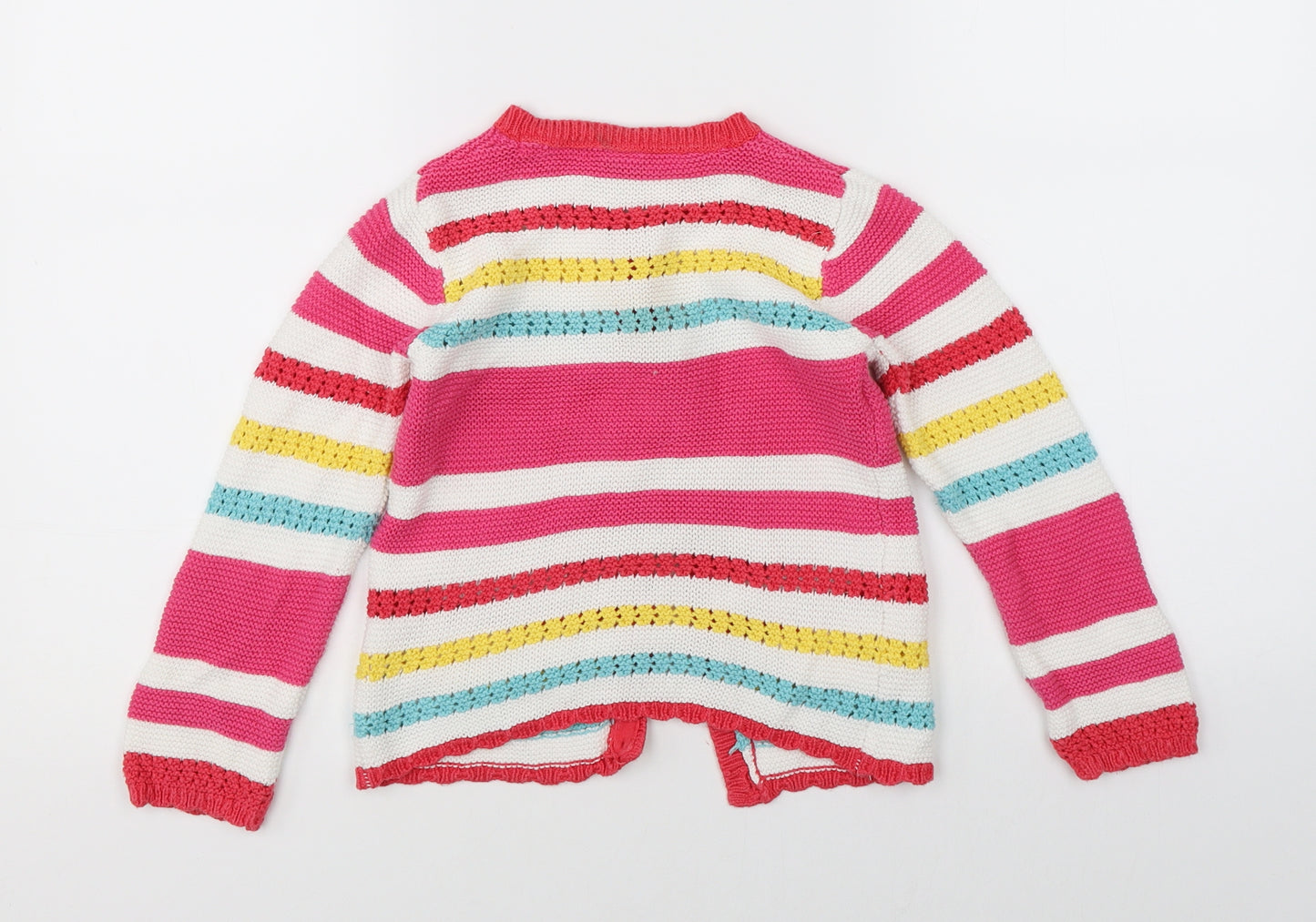 TU Girls Multicoloured Striped  Cardigan Jumper Size 4-5 Years