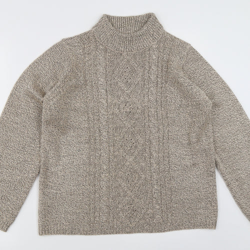 BM Mens Beige  Knit Pullover Jumper Size S
