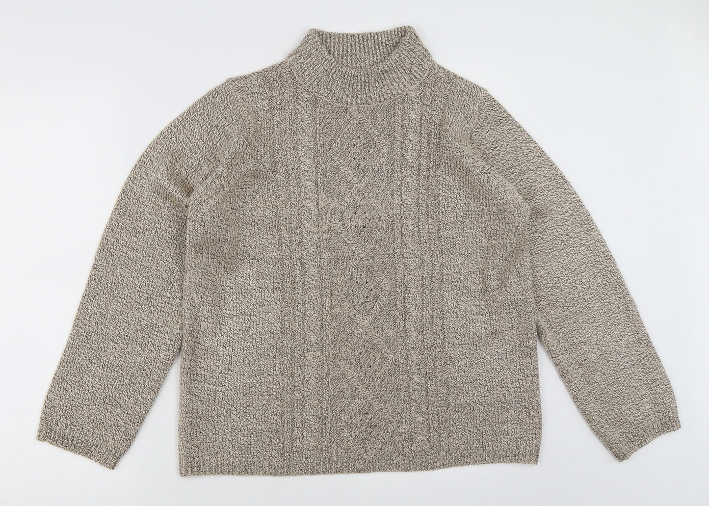 BM Mens Beige  Knit Pullover Jumper Size S