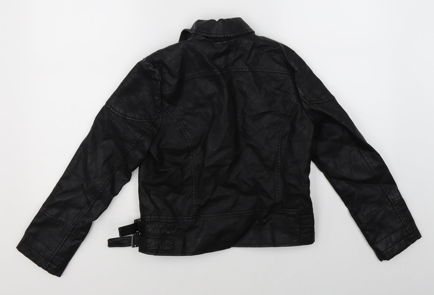 F&F Girls Black   Motorcycle Jacket Jacket Size 11-12 Years