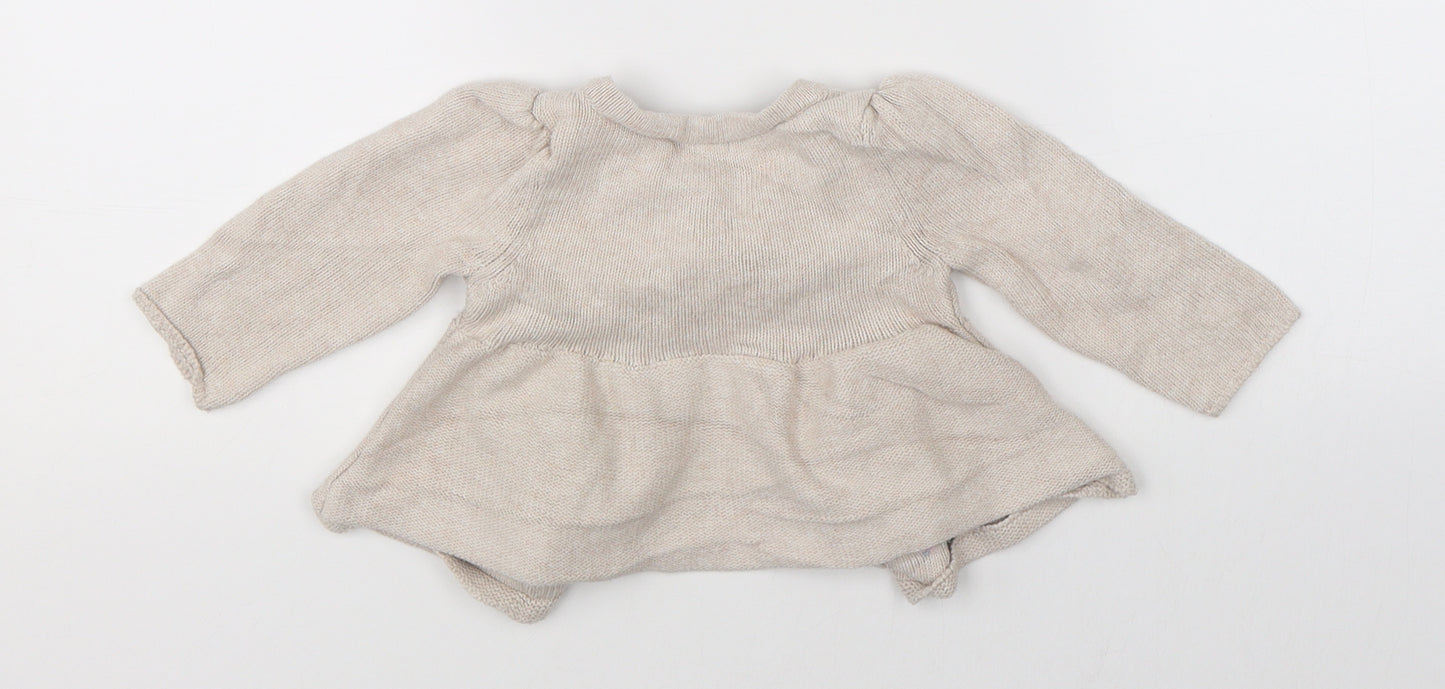 Monsoon Girls Beige   Cardigan Jumper Size 3-6 Months