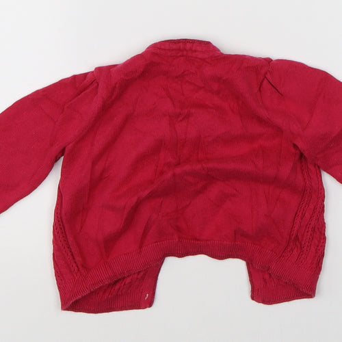 Preworn Girls Pink   Cardigan Jumper Size 6-9 Months