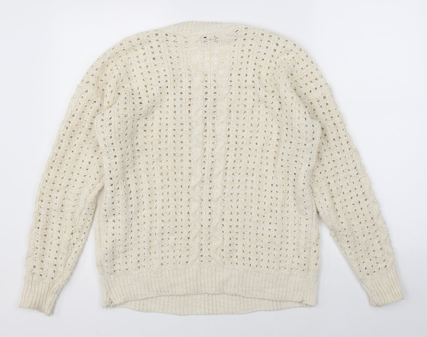 Missi Womens Beige  Knit Pullover Jumper Size M