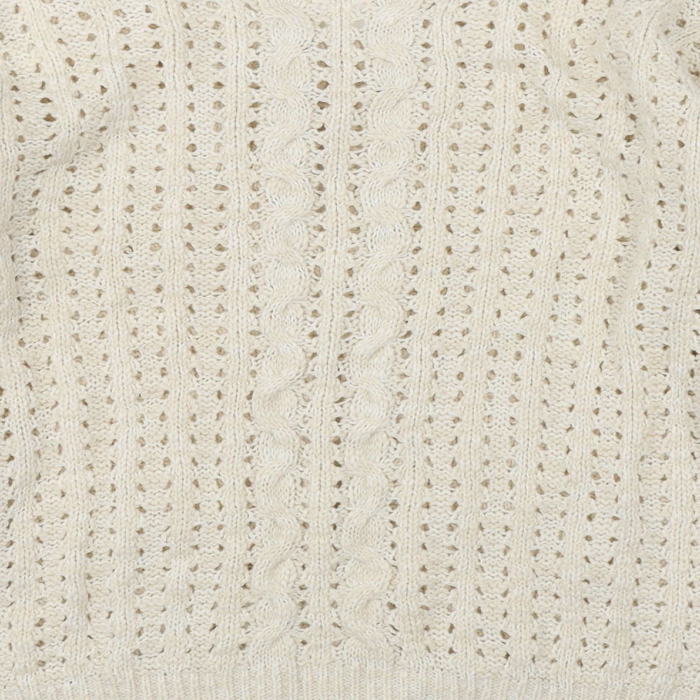Missi Womens Beige  Knit Pullover Jumper Size M