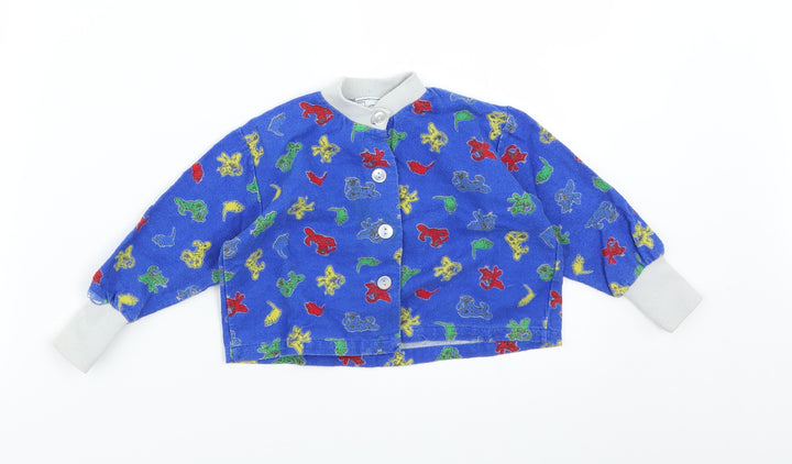 JBJ Baby Blue Polka Dot Basic Button-Up Size 12 Months - Animals