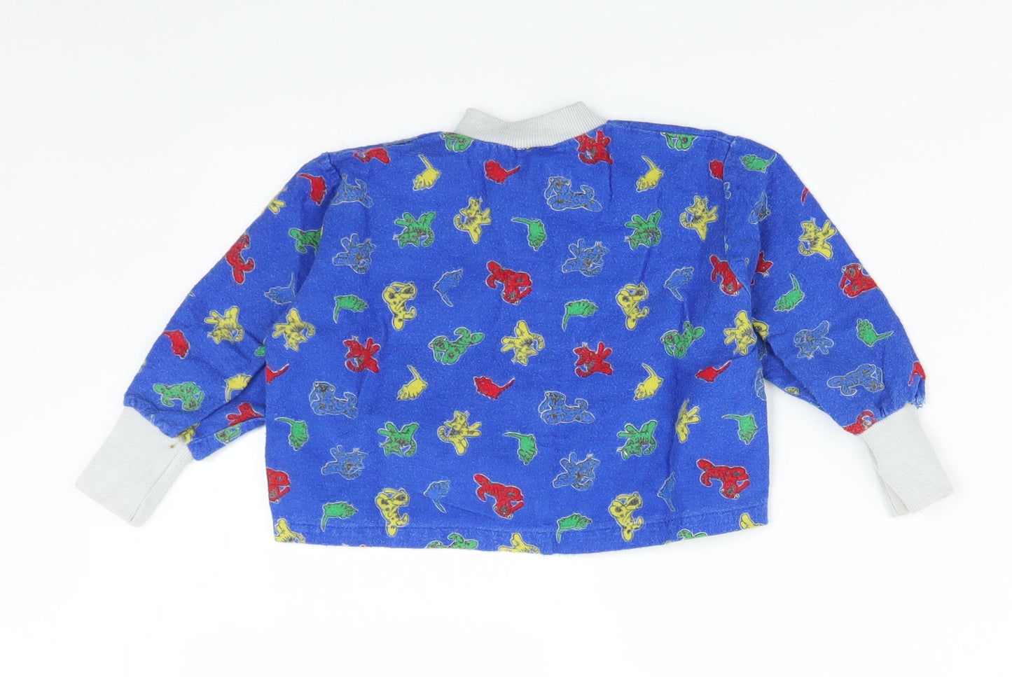 JBJ Baby Blue Polka Dot  Basic Button-Up Size 12 Months  - Animals