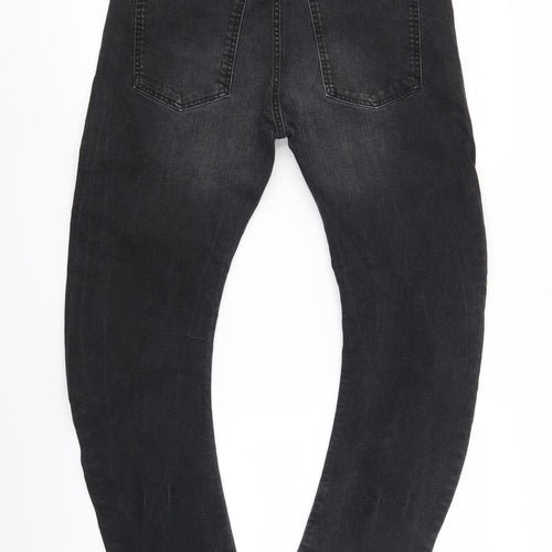 H&M Mens Black  Denim Tapered Jeans Size 32 in L28 in