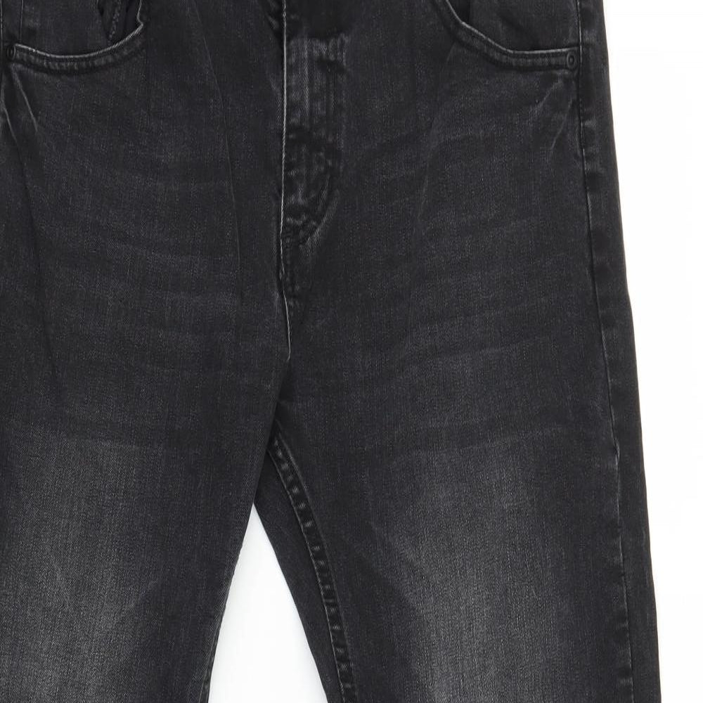 H&M Mens Black  Denim Tapered Jeans Size 32 in L28 in